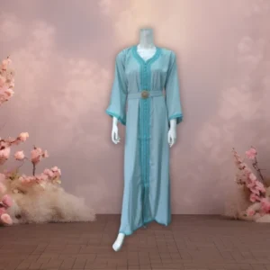 caftan jawhara Rayhane bleu clair